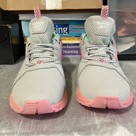 Reebok Durable XT Shoes - Reebok Girls Durable XT Running Shoe, Pure Grey/Pink Glow/Hint Mint size 7